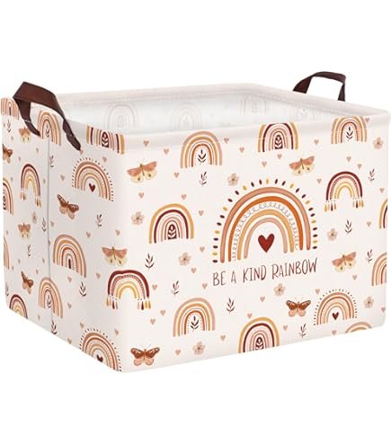 Clastyle Rainbow Baby wasmand opvouwbare kleding kinderen opbergmand waterdicht meisjes speelgoed doos voor kinderkamer, beer, 40 x 30 x 30 cm