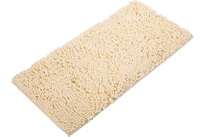 AIREE FAIREE Tappetino per il Bagno AIREEFAIREE - Crema - Chenille e Schiuma - Super Morbido - Tappetino per il Bagno Lavabile - Tappetino per il Bagno - Tappetino per il WC - Tappeti Antiscivolo