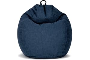 Green Bean© poltrona a sacco da interni 300 litri imbottitura perle EPS accogliente, morbida, e lavabile – Tessuto da interno Cuscino a terra Cuscino per sdraiarsi sedersi Poltrona lounge Blu Scuro