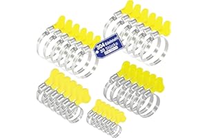 AZISHA Fascette Metalliche Stringitubo 10-70mm 30 Pezzi - 304 Fascette Stringitubo Inox - Regolabile Fascette Metallo -W4 Fascette In Acciaio Inox Per Tubi Piscina,Giardino,Gas,Lavatrice,Auto E Acqua