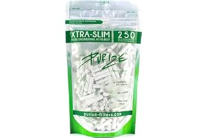 LX Pipes PURIZE Aktivkohlefilter Xtra Slim Size Set - 250 Aktivkohlefilter + Aufbewahrungs Pop-Up Dose - Ø 6mm (5,9 mm) premium Filter auf Kokosnuss-Basis
