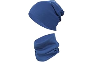 TupTam Kinder Mütze/Beanie und Schlauch Schal Set aus Jersey und Rippstoff