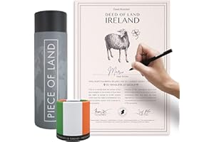 happylandgifts® Véritable parcelle de Terre - Irlande | Cadeau Original pour la Famille et Les Amis | Certificat de propriété foncière personnalisé pour Femmes et Hommes | Cadeaux Irlandais | Dublin