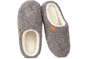 EverFoams Women's Mule Slippers Comfy Warm Shearling Lightweight Breathable Memory Foam Anti-Slip House Shoes