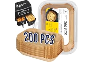 H HYDRO SIP 200PCS Air Fryer Liners, Ninja Air Fryer Paper Liners Disposable, Ninja Dual Air Fryer Accessories for Ninja AF300UK AF400UK, Salter, Tower and Other Dual Zone Air Fryer by Hydro.