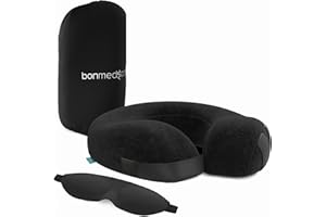 bonmedico Ergonomiczna poduszka pod kark, poduszka podróżna i rogal pod kark, idealna do podróży i jazdy w samochodzie, również do biura i domu