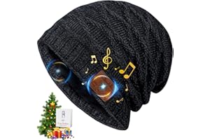 HIGHEVER Idee Cadeau Homme Bonnet Bluetooth - Cadeau Homme Papa Original Cadeau Noel Homme Papa Ado Garçon Couple, Bonnet Connecte Bluetooth Homme Hiver Musique Running Sport Course a Pied Noir, Taille Unique