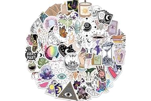 Zulbceo Naklejki czarownicy w stylu vintage, wodoodporne, naklejki czarownice, na walizkę, laptopa, rower, scrapbooking, motocykl, deskorolkę, wodoodporne, winylowe, czarne i białe naklejki dla