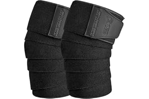 EVO Fitness Knee Wraps for Weightlifting 80" Knee Support Knee Sleeves Weight Lifting Women Men for Squats Bandage Leg Press Deadlifts Knee Straps Gym Knee Sleeves Elasticated Powerlifting