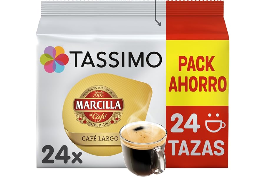 Marcilla Cápsulas de Café Largo | Intensidad 10 | 24 Cápsulas Compatibles Tassimo