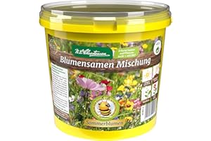 N.L. Chrestensen Blumensamen Mischung, Saatgut bienenfreundlich, Sommerblumen, Bienenweide, Bienen Blumen Samen, Blumenwiese für Bienen, reicht für 100 bis 200 m2 (1L Eimer)