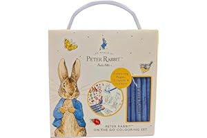 QUICKDRAW Peter Rabbit On The Go Colouring Set – Travel Activity Kit for Kids – 30 Pages, Stickers & Crayons – Easter Gift for Boys & Girls Aged 3+