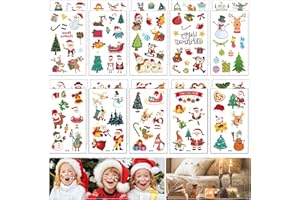 LXYYDS 20 Fogli Natale Tatuaggi Temporanei per Bambini, Tatuaggi di Natale Sticker, Tatuaggi Temporanei Di Natale, Natale Tattoos, per ragazzi e ragazze, decorazioni natalizie per feste di Natale