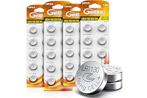 GUTALKALI LR1130 Paquet de 40 Piles Bouton alcaline de la Pile AG10