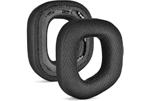 DEFEAN HS80 RGB dickere Ersatz-Ohrpolster – Ersatz-Ohrpolster, kompatibel mit kabellosen Corsair HS80 RGB-Kopfhörern, hochdichter Geräuschunterdrückungsschaum, zusätzliche Dicke (schwarzer Stoff)