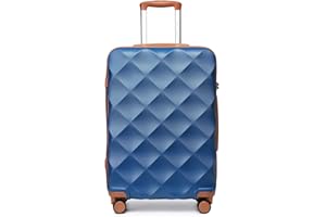 British Traveller Valigia Rigida Media 64CM Trolley Medio con Rotelle,Blu