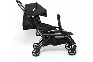 VIDIAMO - Poussette Limo - Poussette Bébé - Poussette Double Evolutive de 1 à 2 Places - 10 Configurations Possibles - Pliable et Compacte - Confortable - Coloris Noir