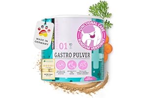 FAVLY – Gastro Pulver Magen Darmflora für Hunde 300g – Getreidefreies Ergänzungsfuttermittel bei Sodbrennen, Grasfressen & Erbrechen – Futtertopping mit Rotulmenrinde, Möhren & Wermut