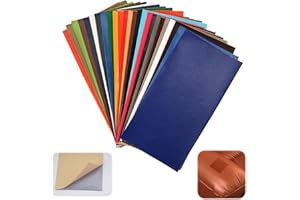 JINSION Lot de 25 patchs autocollants en cuir synthétique - 10 x 20 cm - 25 couleurs - Pour canapés, sièges de voiture, sacs