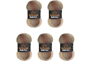 Wollbiene Batik Fine 5 ovillos de 100 g, 500 gramos, lana con degradado multicolor, multicolor (5020 marrón beige)
