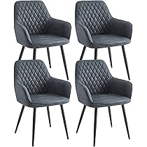 Colenis Esszimmerstühle 4er Set Cognac - Mikrofaserstühle Mit Metallbeinen