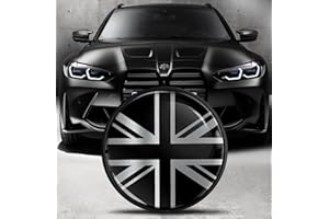 Biomar Labs Front Hood Trunk Tuning Badge 82 mm Compatible with BMW Emblem 51148132375 Silver Black UK Flag EO 21