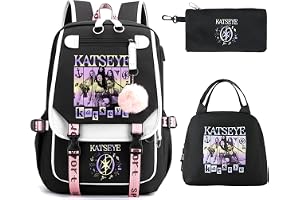 Roffatide Kat-seye Ryggsäck 3-Pack-Set för Studentflickor Lätt Ny Terminsväska K-pop-fanpresent för EYEKONS, Halv, Avslappnad