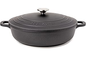 Non-Stick Aluminium Pot with Lid – Sturdy Shallow Dutch Oven – Casserole Pot with Ergonomic Handles – 3.9L, 28cm Oven Safe Cooking Pot – by Nuovva
