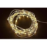 YES EVERYDAY, Luci di Natale a batteria con 80 microled, Catena da 8 mt a Microled, Luci natalizie per albero di natale a luc
