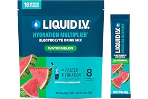 Liquid I.V. Hydration Multiplier - Watermelon - Hydration Powder Packets | Electrolyte Drink Mix | Easy Open Single-Serving Stick | Non-GMO | 16 Sticks