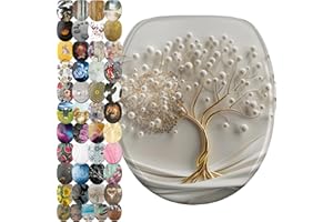 Sanilo Abattant WC frein de chute, Grande sélection de lunettes de toilette avec abaissement automatique, Fixation facile (Tree of Life)