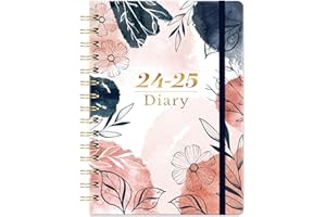 ARTFAN Academic Diary 2024-2025 - A5 2024-2025 Diary from Aug. 2024 to Jul. 2025, Academic Diary 2024-2025 Week to View with Twin-wire Binding, Hard Cover, Elastic Closure, 21.5 x 15.5 x 1.5 cm