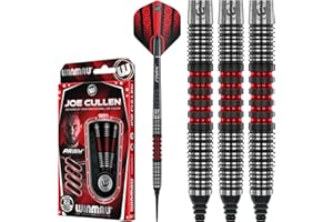 WINMAU Joe Cullen 22 Gram Softip Tungsten Darts Set with Flights And Stems (Shafts)