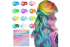 LAWOHO Temporary Hair Chalk 12 Color,Glow in UV Light Neon Hair Chalk Washable Blacklight Reactive Hair Dye Color UV Makeup for Halloween Cosplay,Christmas Birthday Gift for Women