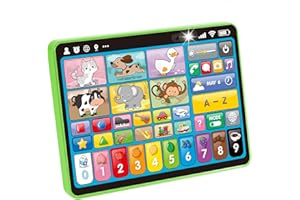 hahaland Jouet Bebe 1 an Musique Tablette Éducative Enfants et 39 Touches Interactives, Ordinateur Enfant Tablette d'apprentissage Jeux d Eveil Bebe Jouet Enfant 1 an Cadeau Bebe 1 2 3 Ans
