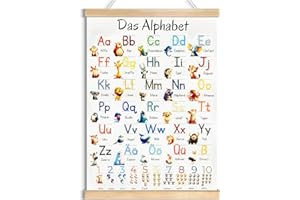 pangutheos ABC Poster für Kinder 31x44 cm, Alphabet Poster Grundschrift Buchstaben Zahlen Lernen, Wanddeko Kinderzimmer, Kinder Lernposter für Einschulung Kindergarten Grundschule Vorschule