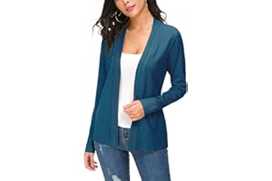 EXCHIC Femmes Manches Léger Manches Longues Devant Ouvert Tricoté Cardigan Gilets
