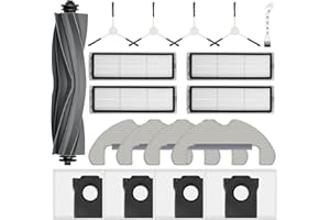 BISENKUD Pack of 18 Accessories for Dreame D10 Plus Gen 2 Includes 1 Main Brush, 4 Dust Bags, 4 Wipes, 4 HEPA Filters, 4 Side Brushes, 1 Cleaning Brush