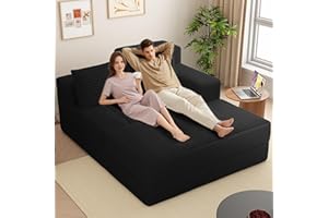 Wumagin Schlafsofa Couch Cord Schlafsessel Big Sofa mit Schlaffunktion, 135 * 152 * 80cm Chaiselongue Bett Sessel mit Schlaffunktion Eckcouch für Wohnzimmer und Schlafzimmer