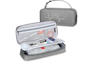 SITHON Borsa per Stetoscopio, Portatile Custodia da Viaggio con Tasche per Medici Pediatrici, Infermieri, Compatibile con Stetoscopi 3M Littmann/Omron/ADC e Altri Accessori(Borsa Solo), (Grigio)