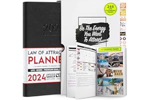 FREEDOM MASTERY Planificateur de vie Loi de l’attraction 2024 – Un voyage de 12 mois pour augmenter la productivité, la passion, le but et le bonheur – organiseur et journal de gratitude + autocollants