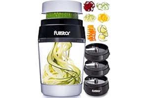 FULLSTAR Spiralizzatore di Verdure Taglia Verdure a Spaghetti - Affetta Verdure Spiralizer - Affettatrice a Spirale Manuale Tagliaverdure Julienne Spaghetti Zucchine Attrezzo (6-in-1)