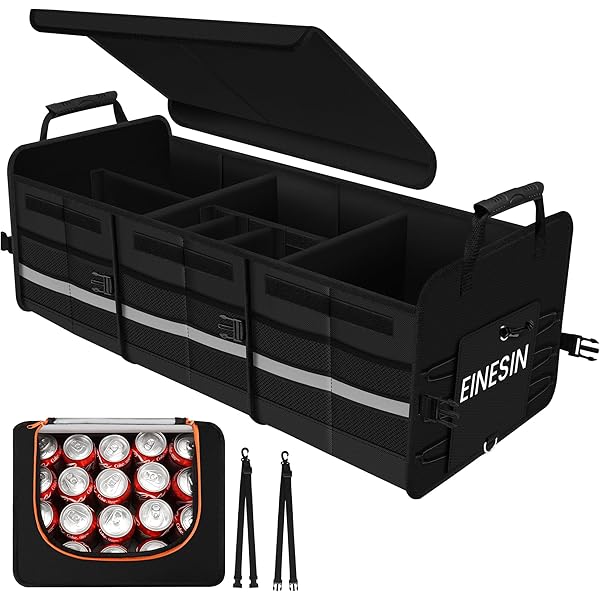 Trunk Organizer With Built-In Insulated Leak Proof Cooler