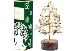 CROCON 7 Chakra Tree of Life, Crystal Tree for Positive Energy - Feng Shui Tree, Artificial Tree, Crystal Decoration, Money Tree, Handmade Seven Chakra Tree, Healing Crystals, Stone Tree, Spiritual Gifts
