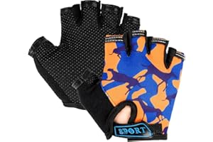 Mecmbj Guantes Deportivos Al Aire Libre, Guantes Protectores Deportivos para Niños, Guantes Deportivos Antideslizantes para Niños para Ciclismo, Canotaje (Personas Aplicables: 6-12 Años)
