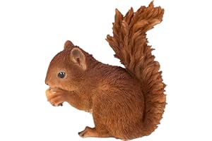 VIVID ARTS Real Life XRL-RS01-F - Decorazione per la casa o il giardino, in resina, motivo: scoiattolo rosso