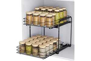 AIRUJIA Porta Spezie Per Cucina, Organizer Per L'Interno Dell'Armadio, Organizzatore Per Armadietti Estraibili Portaspezie, P26.4*L23.2*H23CM