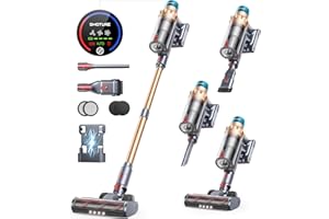 SMOTURE Cordless Vacuum Cleaner 50KPa 600W 65 Mins, 3-in-1 Stick Vacuum with Touch Screen, Anti-Tangle, Self-Standing, Wall Mount, Lightweight for Hardwood Carpet Pet Hair, VAC01