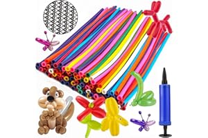 SILHANI 200 Pieces Modelling Balloons Kit with Pump Long Magic Balloons 260q balloons Assorted Colours balloon modelling for For Decorations, Kids Birthday Party, Bag Filler balloon modelling kit.