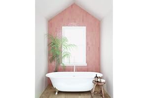 Atlas Ceramics - Porcelain Gloss Tile - Versatile Laying Options - Bathroom & Shower Wall - Kitchen or Bathroom Splashback - Traditional Art - Nolita Rosa 2.5 in X 7.8 in